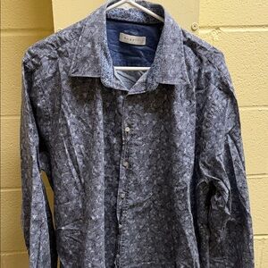 Bugatti Men's Blue Patterned Shirt